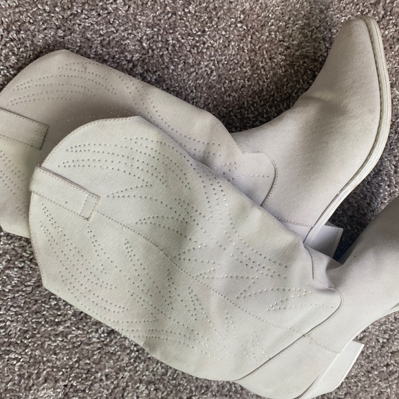 Cream bling cowgirl cowboy boots - Picture 1 of 1